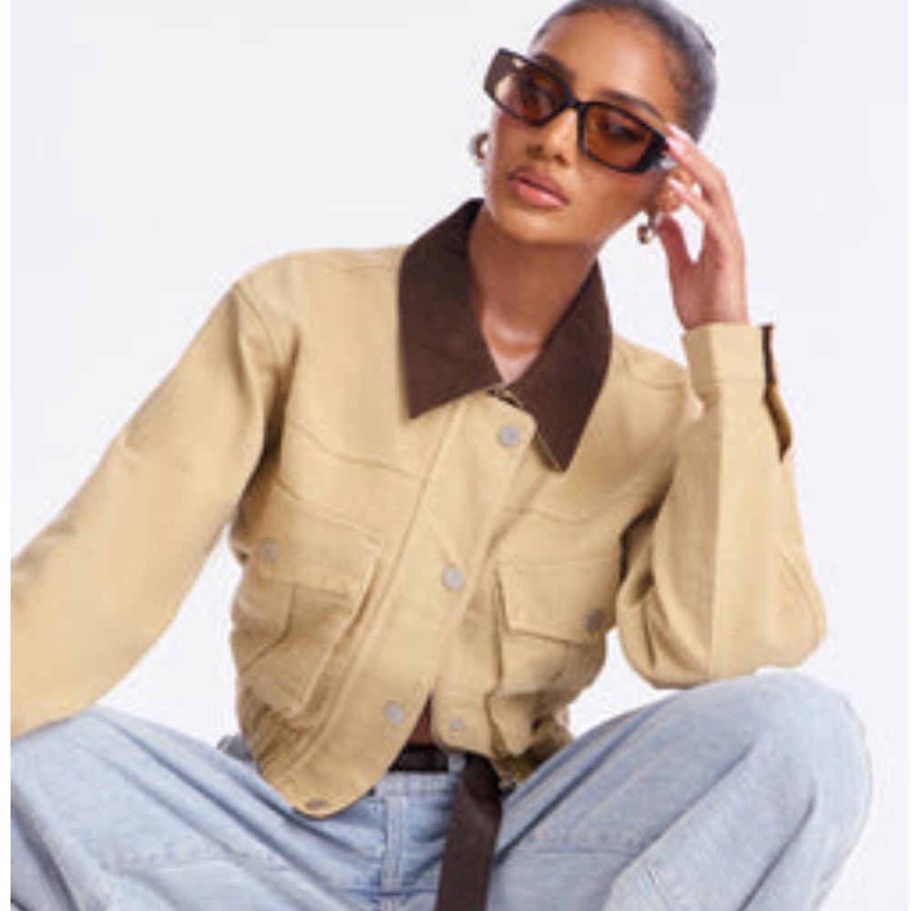 Two-Tone Tan and Brown Women's Jacket